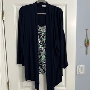 Alfred Dunner Elegant Navy Women's blazer with build in top